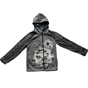 Star Wars BB-8 Zip Up Hoodie Boys Gray Full Zip Jacket Youth Size 6